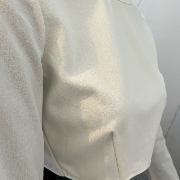 Akira off-white polyester long sleeve crop top - Picture 6 of 9